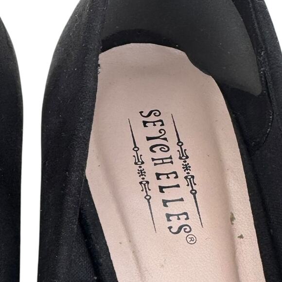 Seychelles Women Black Faux Suede Round Toe Wedge Heel Pumps Size 7.5M - Picture 6 of 10